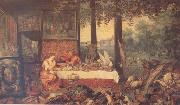 BRUEGHEL, Jan the Elder Sense of Taste (mk14) oil painting on canvas